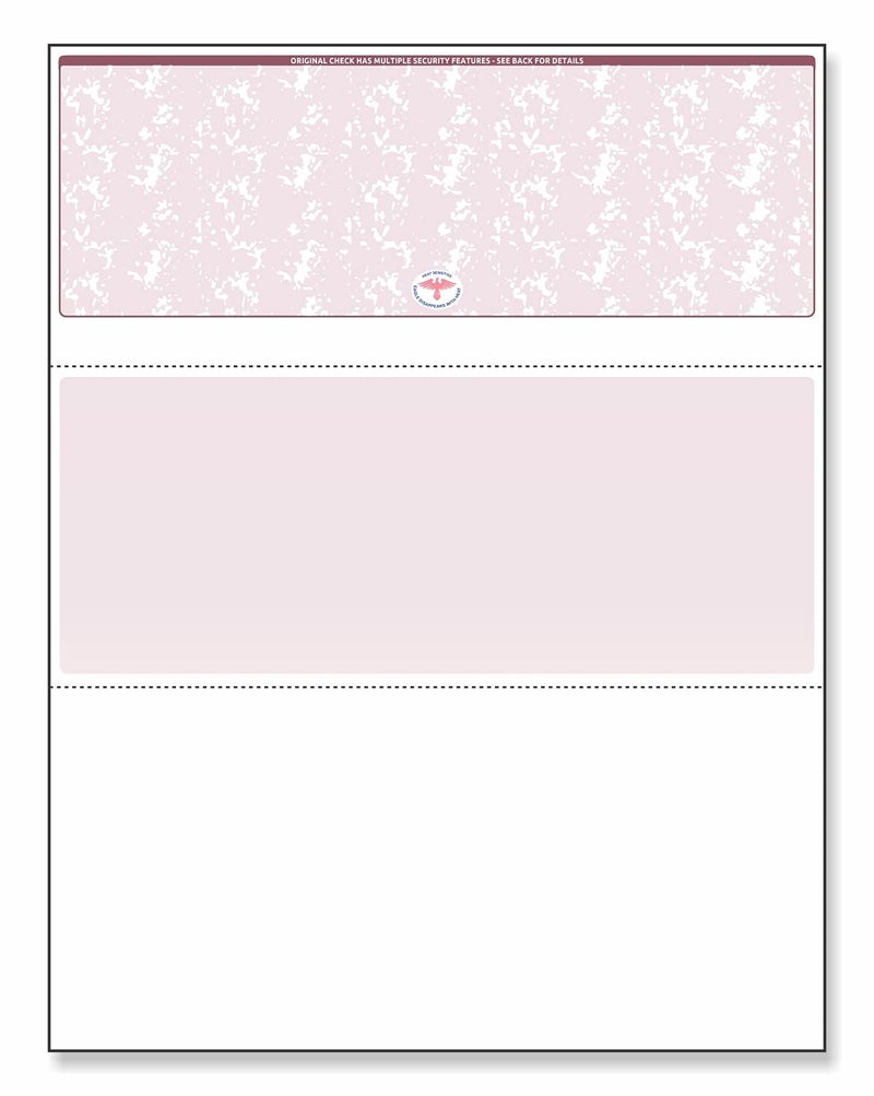 NextDayLabels - Blank Check Stock for Laser/Ink-Jet, 8-1/2 x 11" 24# lb, 500 Sheets Per Pack (Burgundy Top) - Image 1
